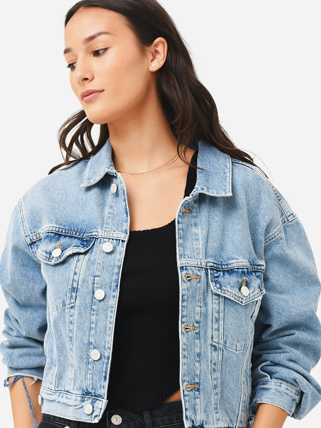 Agolde Women's Shrunken Charli Denim Jacket - Saint Bernard