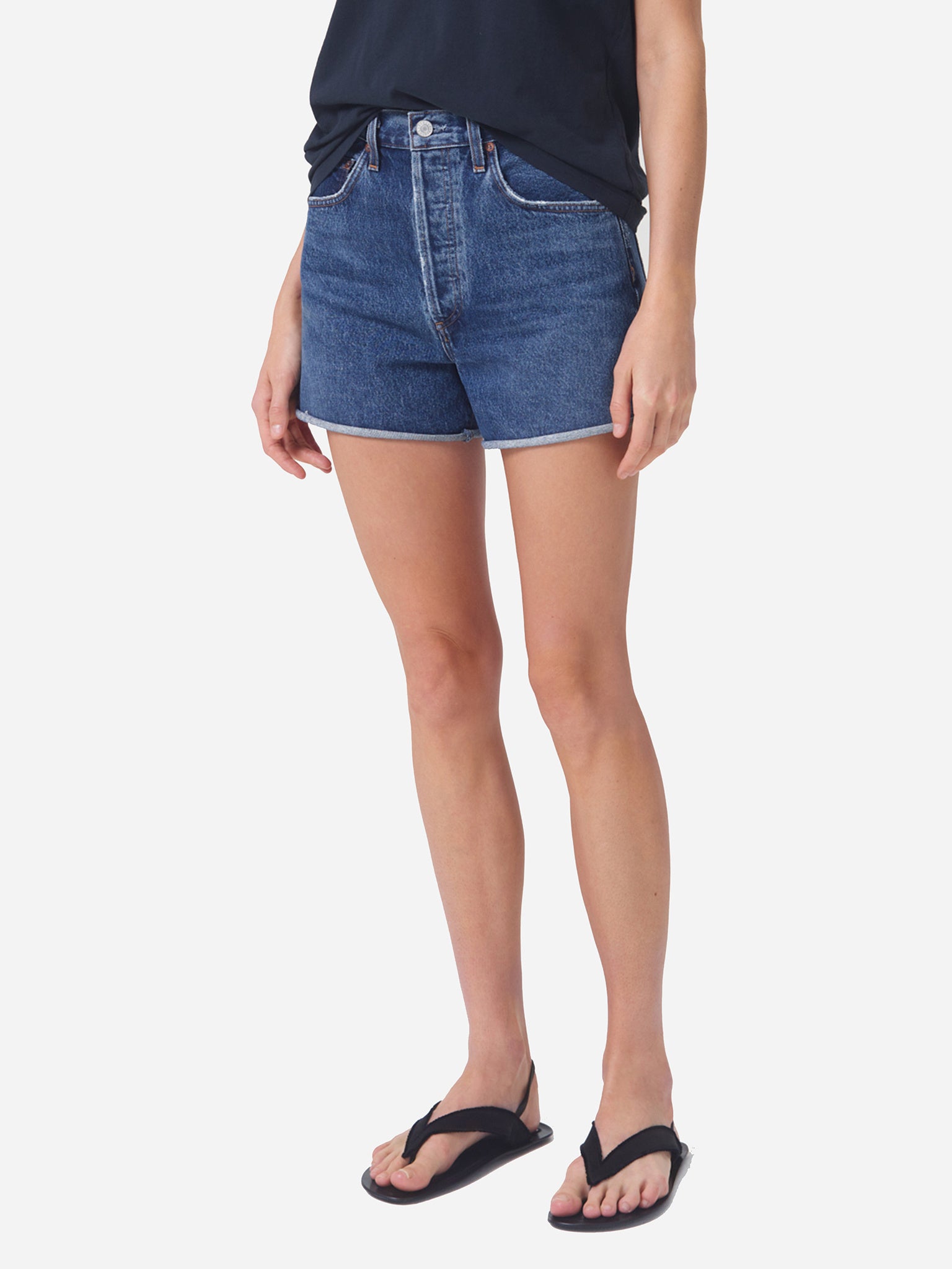 Agolde Women's Dee High Rise Rolled Hem Short - Saint Bernard