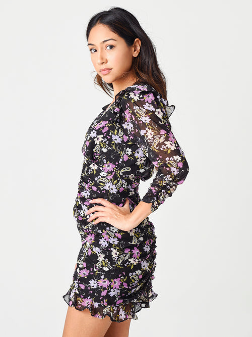 ASTR Women's Kimbra Floral Ruched Front Dress