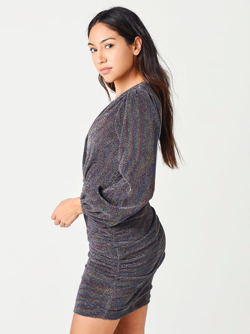 ASTR Women's Meredith Metallic Long Sleeve Dress