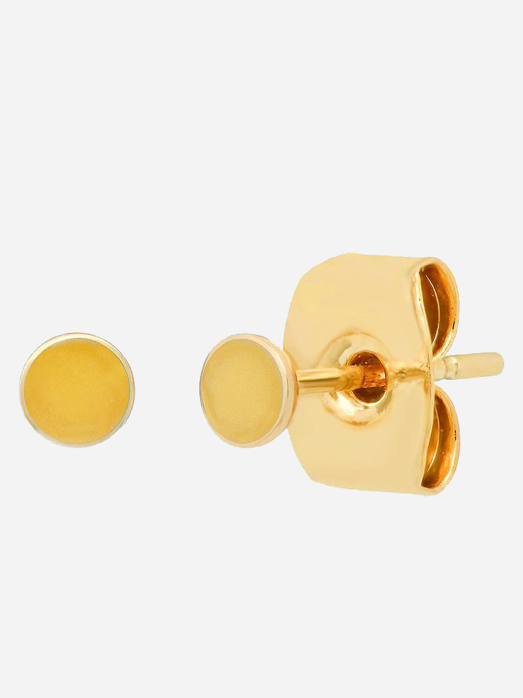 Tai Enamel Round Disc Stud Earring - Saint Bernard