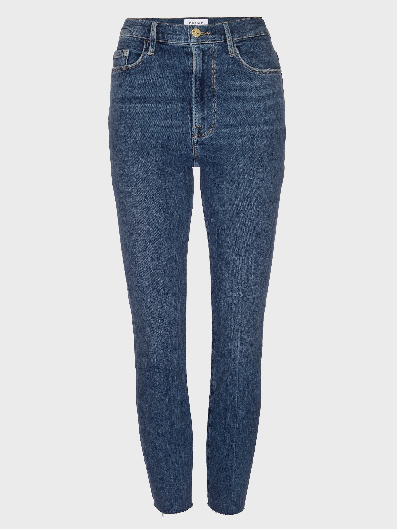 Frame Women's Ali High Rise Cigarette Turn Back Hem Skinny Jean - Saint Bernard