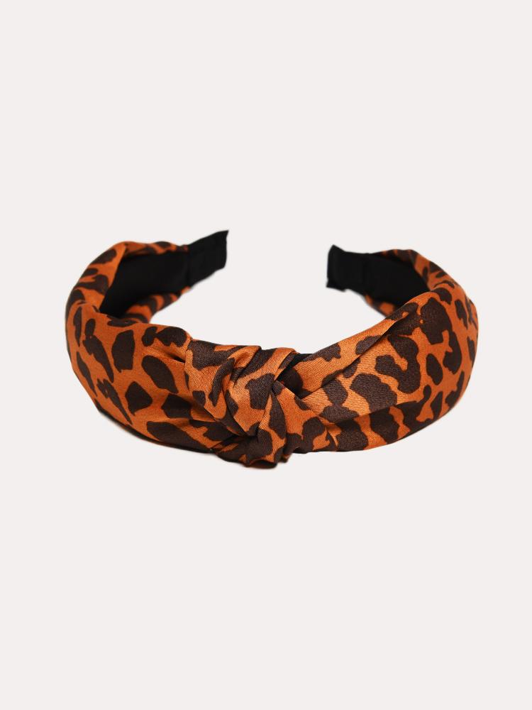 Arthur Jane Claire Leopard Top Knot Headband - Saint Bernard