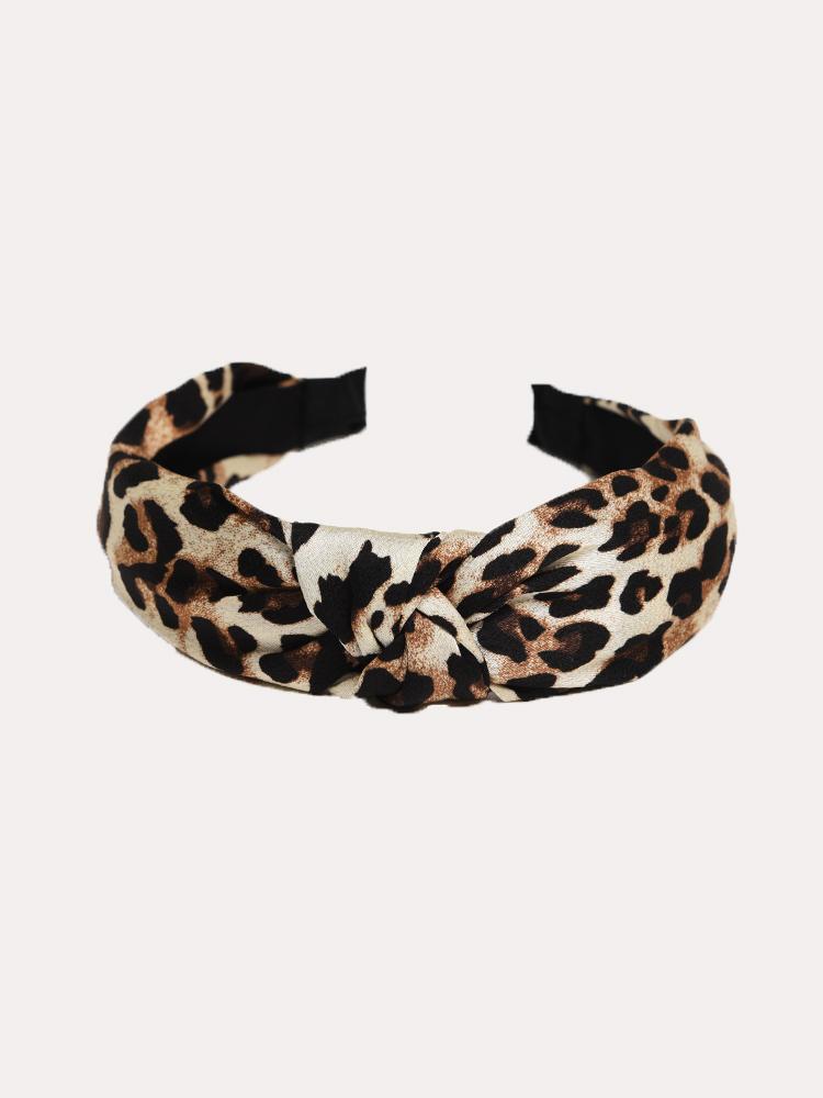 Arthur Jane Claire Leopard Top Knot Headband - Saint Bernard