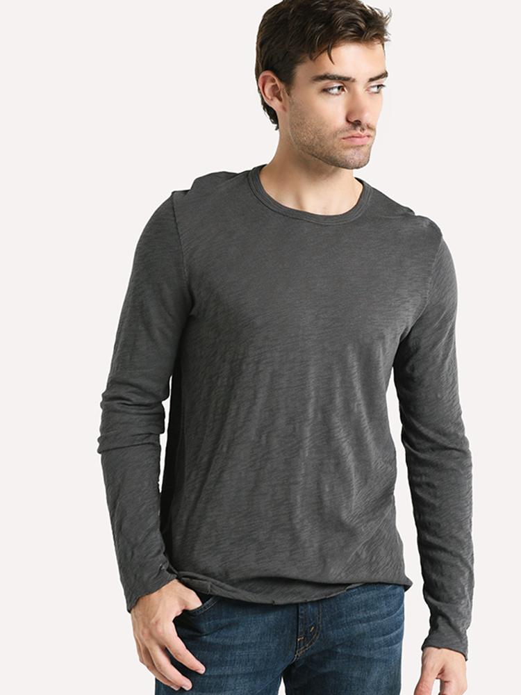 ATM Men's Slub jersey Long Sleeve Destroyed Wash Tee - Saint Bernard