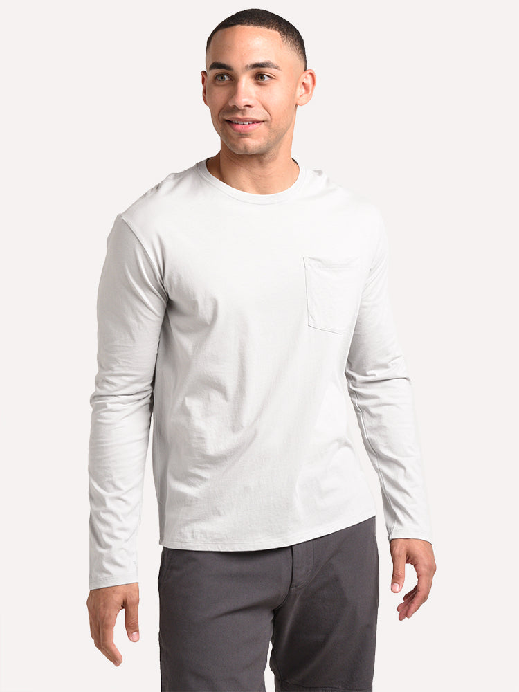 ATM Men's Classic Jersey Long Sleeve Neck Pocket Tee - Saint Bernard