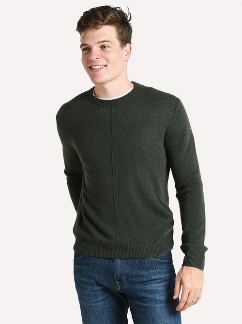ATM Men's Cashmere Exposed Seam Crew Neck Sweater
