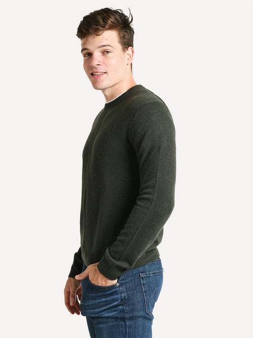 ATM Men's Cashmere Exposed Seam Crew Neck Sweater