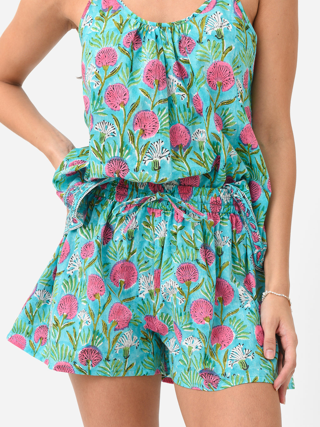 Sur La Vague Women's Aqua Cami Pajama Set - Saint Bernard