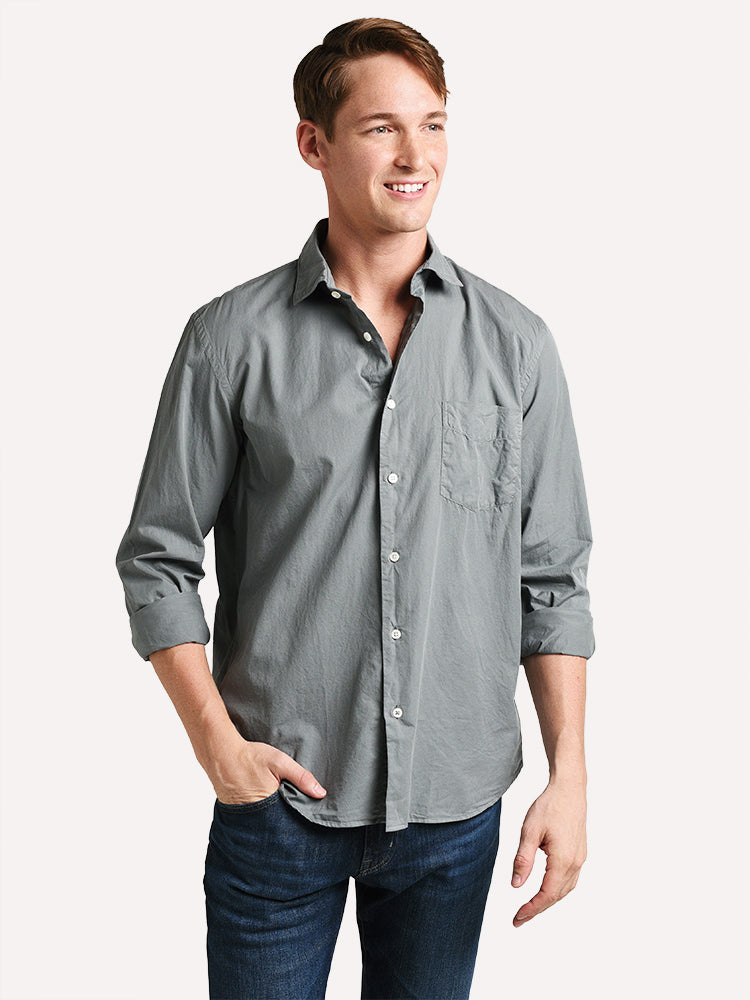 Hartford Men's Penn Pat Woven Button Down Shirt - Saint Bernard