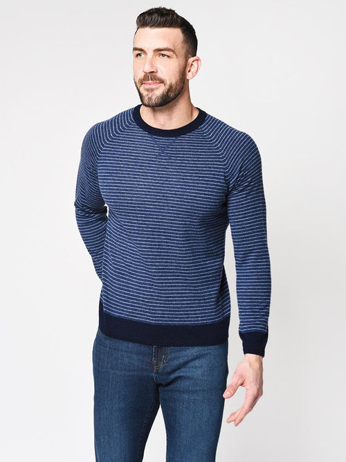 Hartford Men’s Striped Crew Pullover Sweater