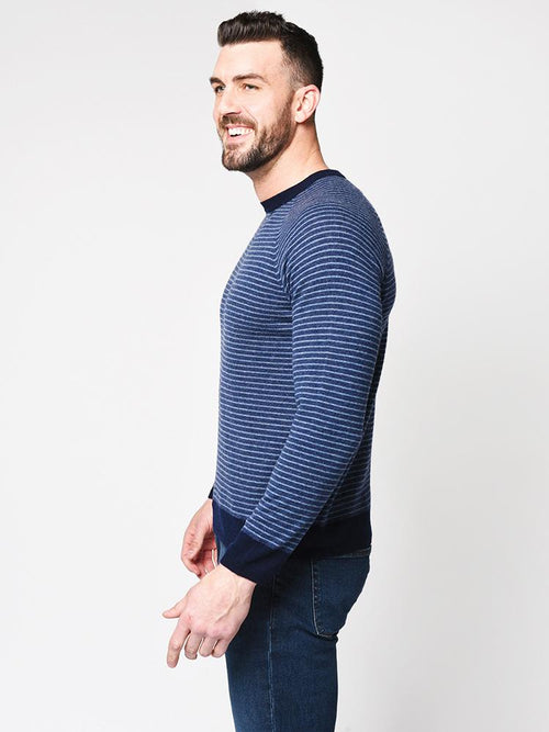 Hartford Men’s Striped Crew Pullover Sweater