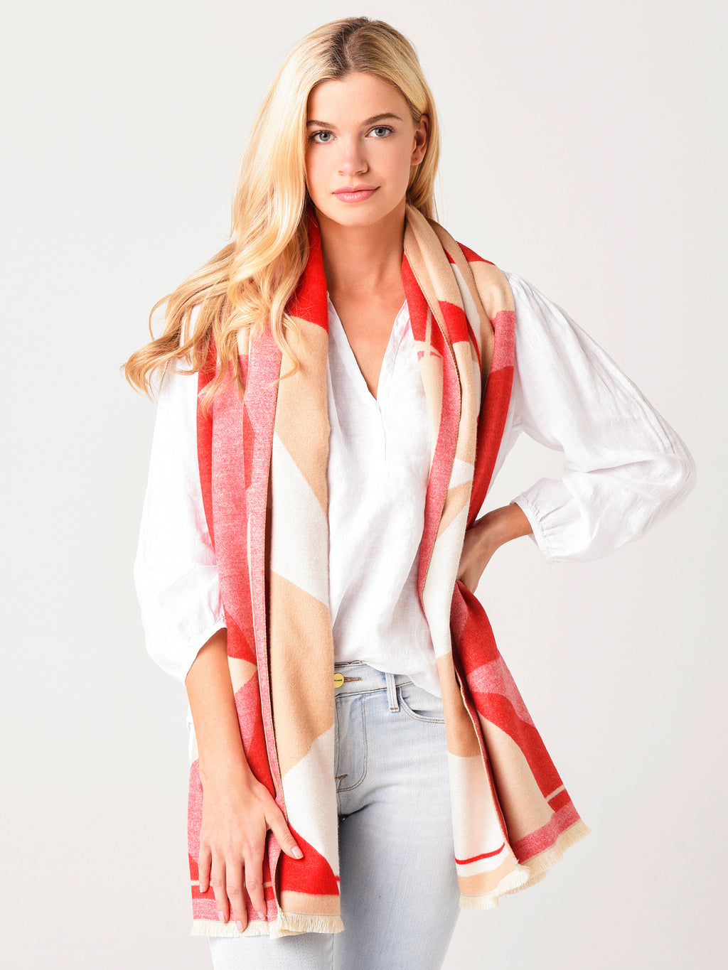 Soia & Kyo Women's Ashlyn Woven Jacquard Scarf - Saint Bernard