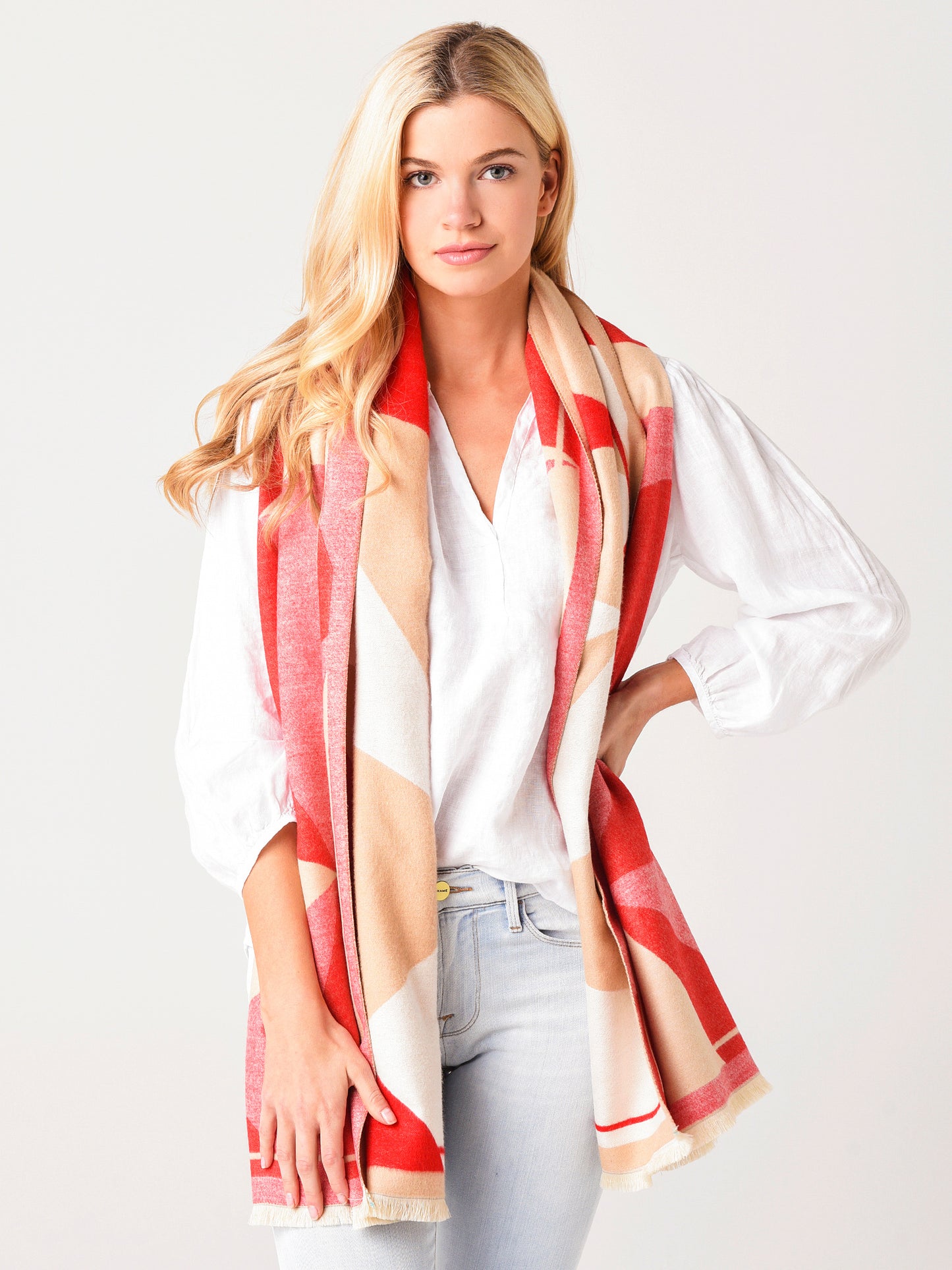 Soia & Kyo Women's Ashlyn Woven Jacquard Scarf - Saint Bernard