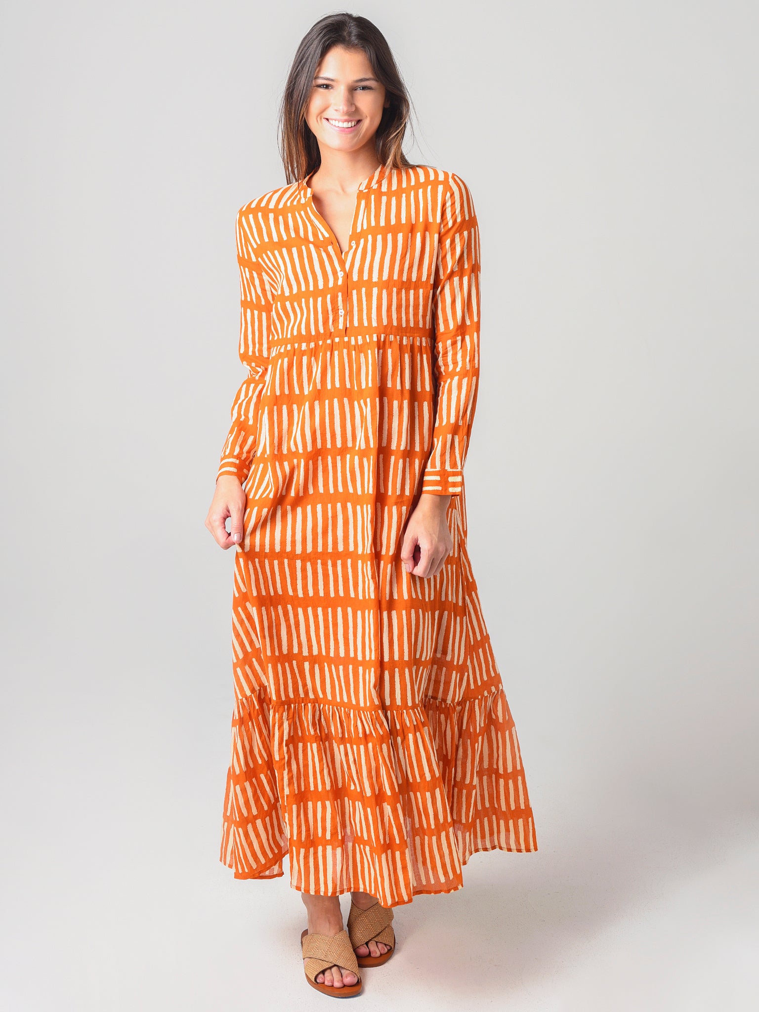 Hartford Women's Riad Striped Long Dress - Saint Bernard