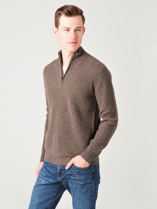 Hartford Men's Cashmere Rib Trucker Knitted Pull-Over