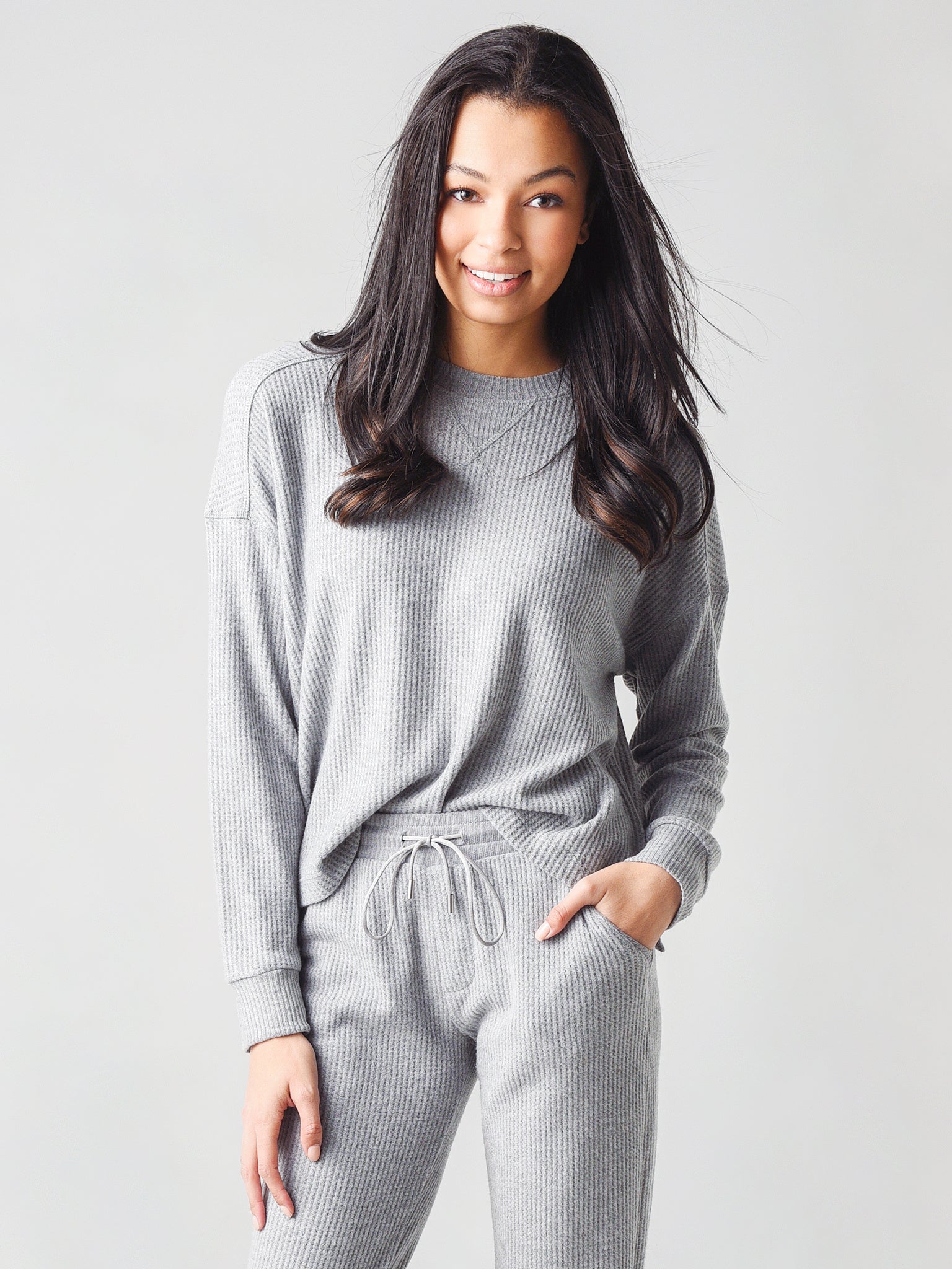 ATM Women's Waffle Crew Neck Sweatshirt - Saint Bernard