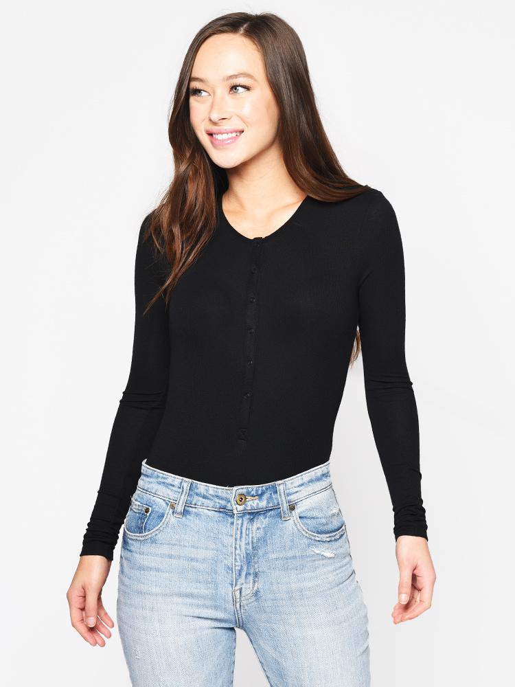 ATM Women’s Micro Modal Long Sleeve Henley Bodysuit