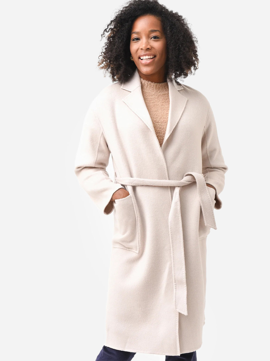 Van Kukil Women's Paris Cashmere Rever Coat - Saint Bernard