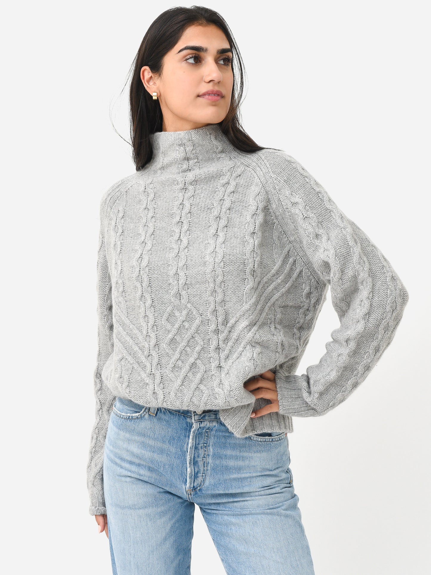 Van Kukil Women's Fosette Cable Jumper - Saint Bernard