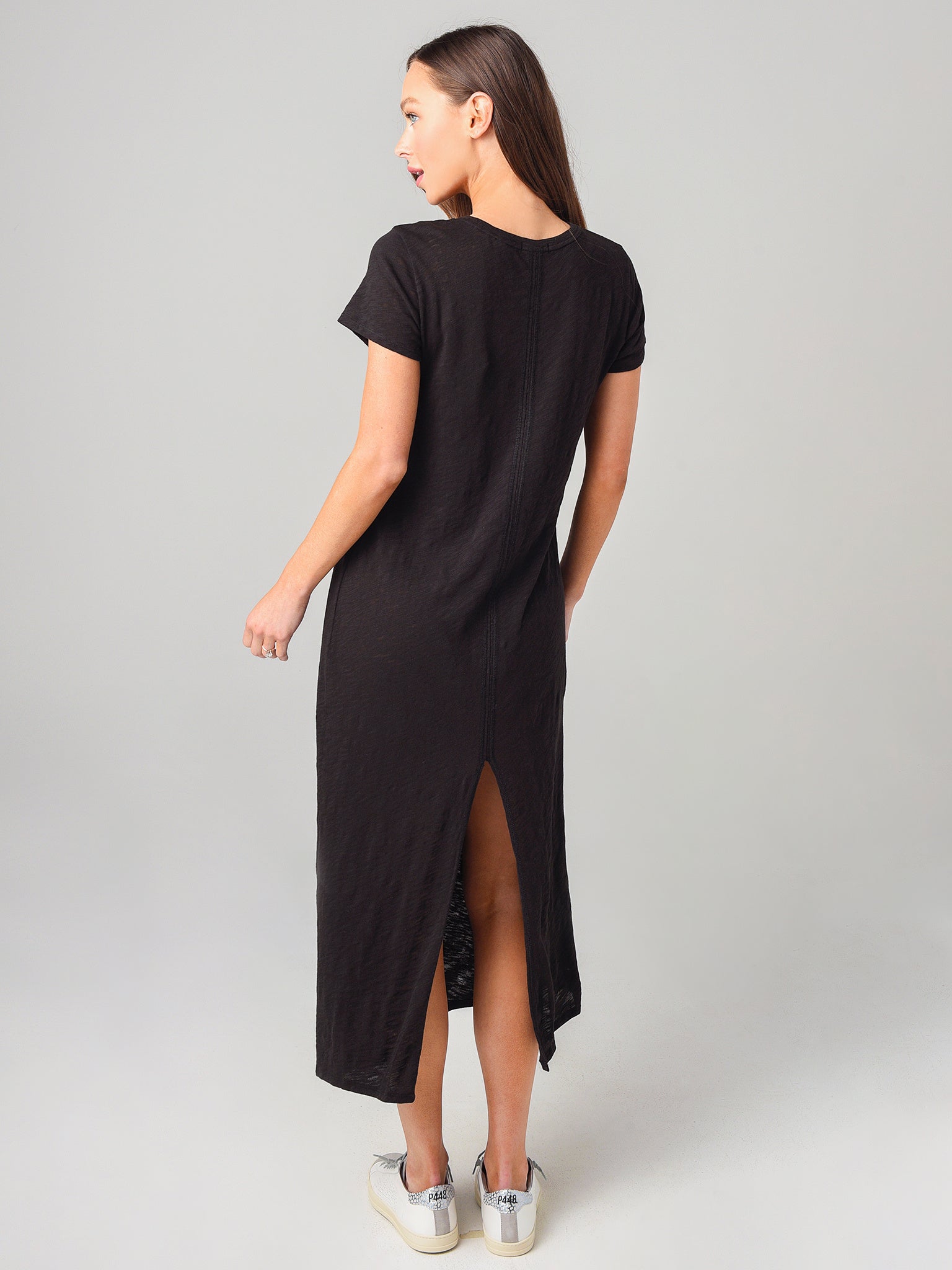atm t shirt dress ATM ANTHONY THOMAS MELILLO Ruched T-Shirt Dress Black XL New