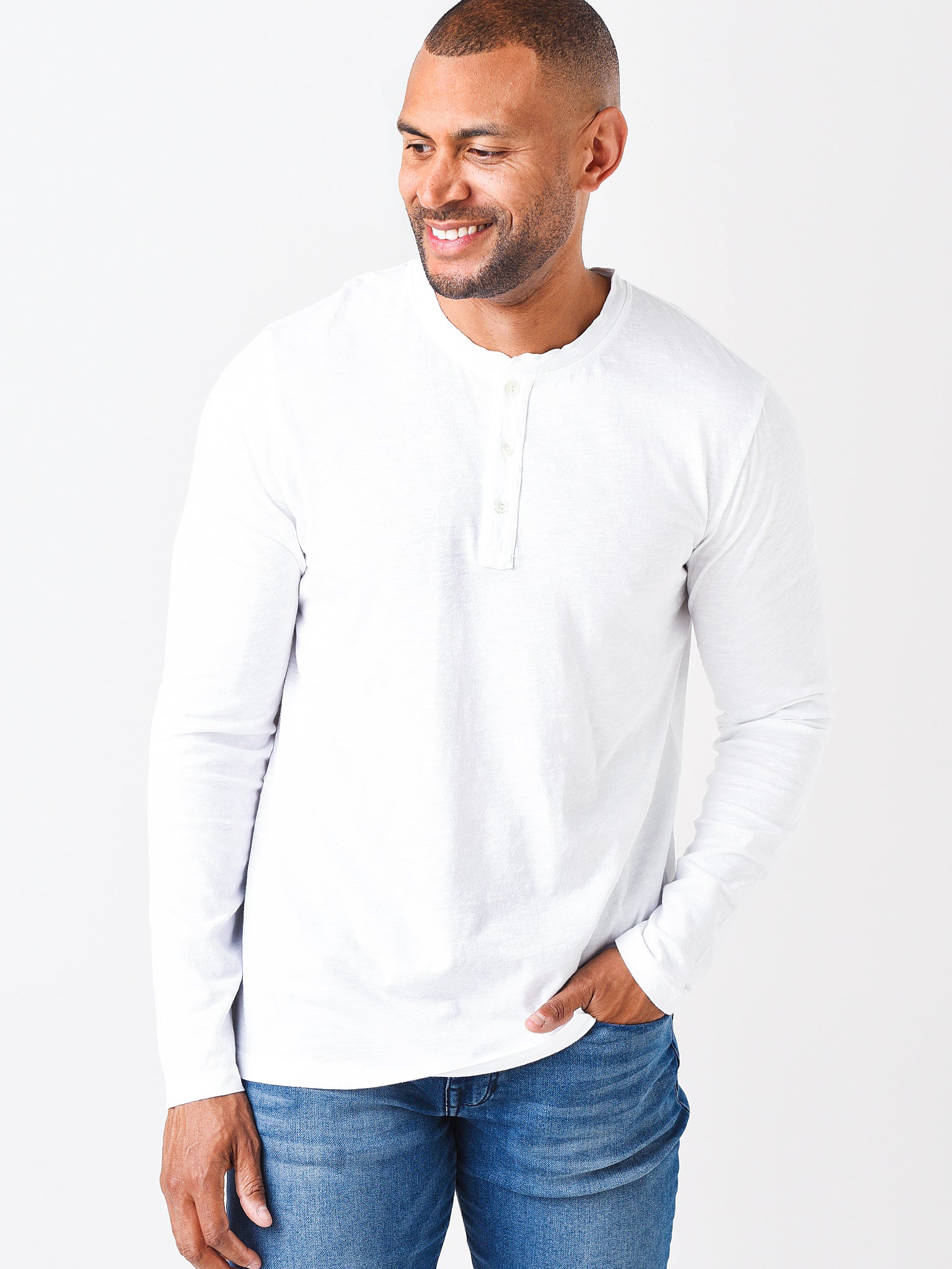 Hartford Men's Henley Long Sleeve T-Shirt - Saint Bernard