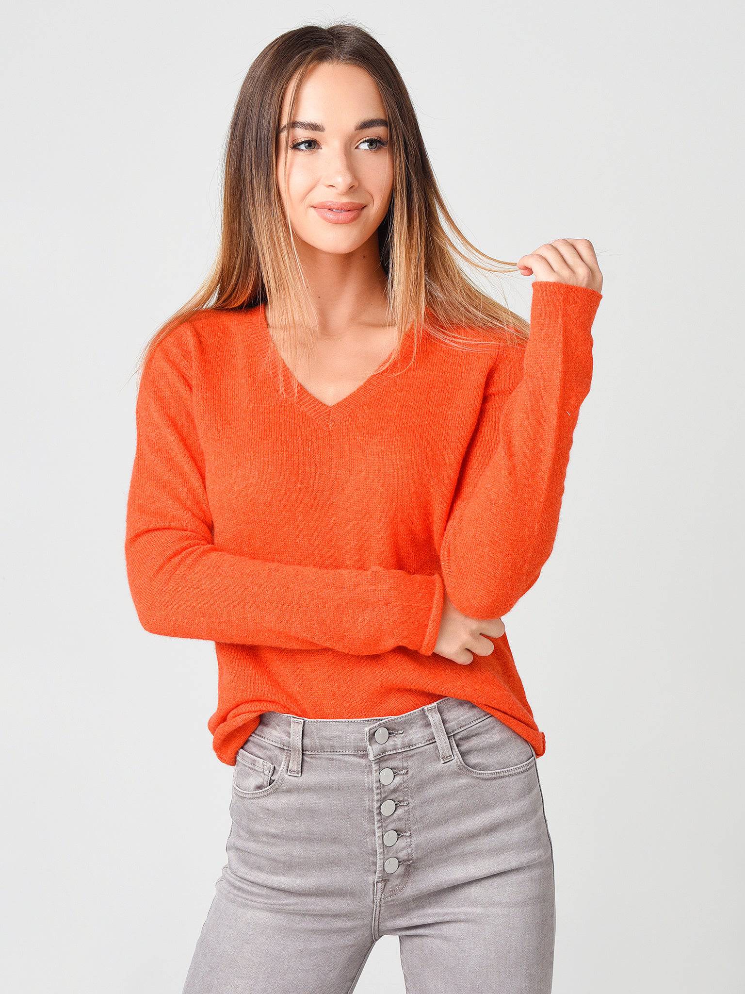 ATM Women's Cashmere V-Neck Sweater - Saint Bernard