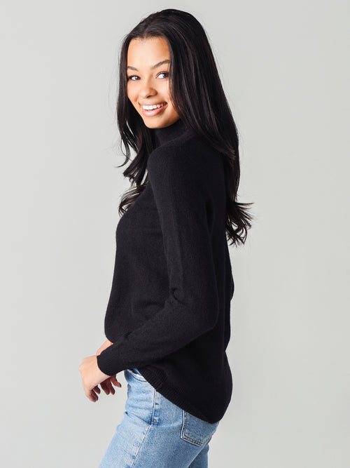 ATM Women's Cashmere Long Sleeve Turtleneck Sweater