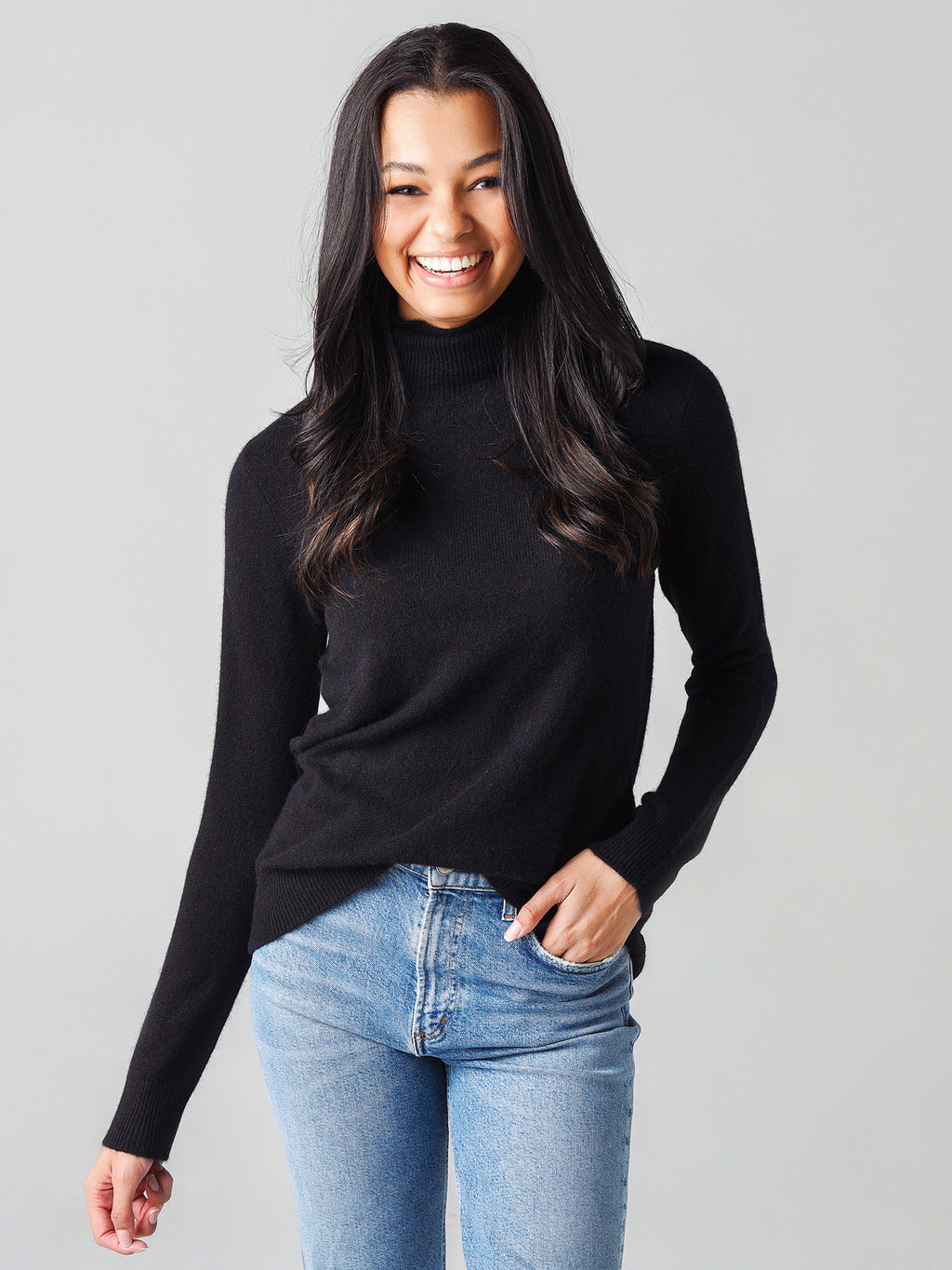 ATM Women's Cashmere Long Sleeve Turtleneck Sweater - Saint Bernard