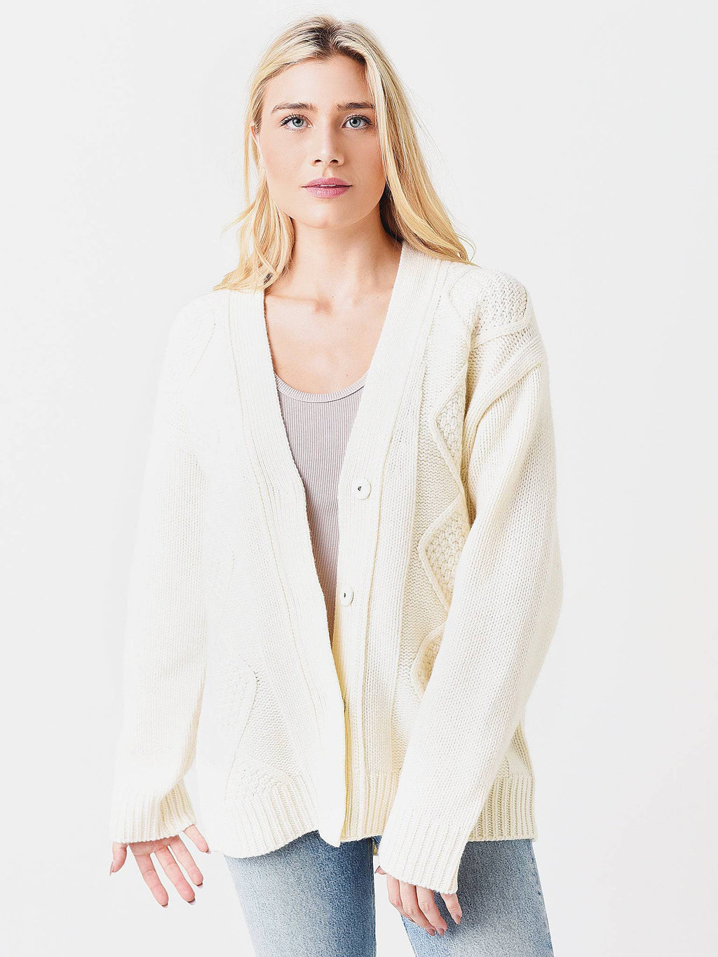 ATM Women's Cable Knit Cardigan - Saint Bernard