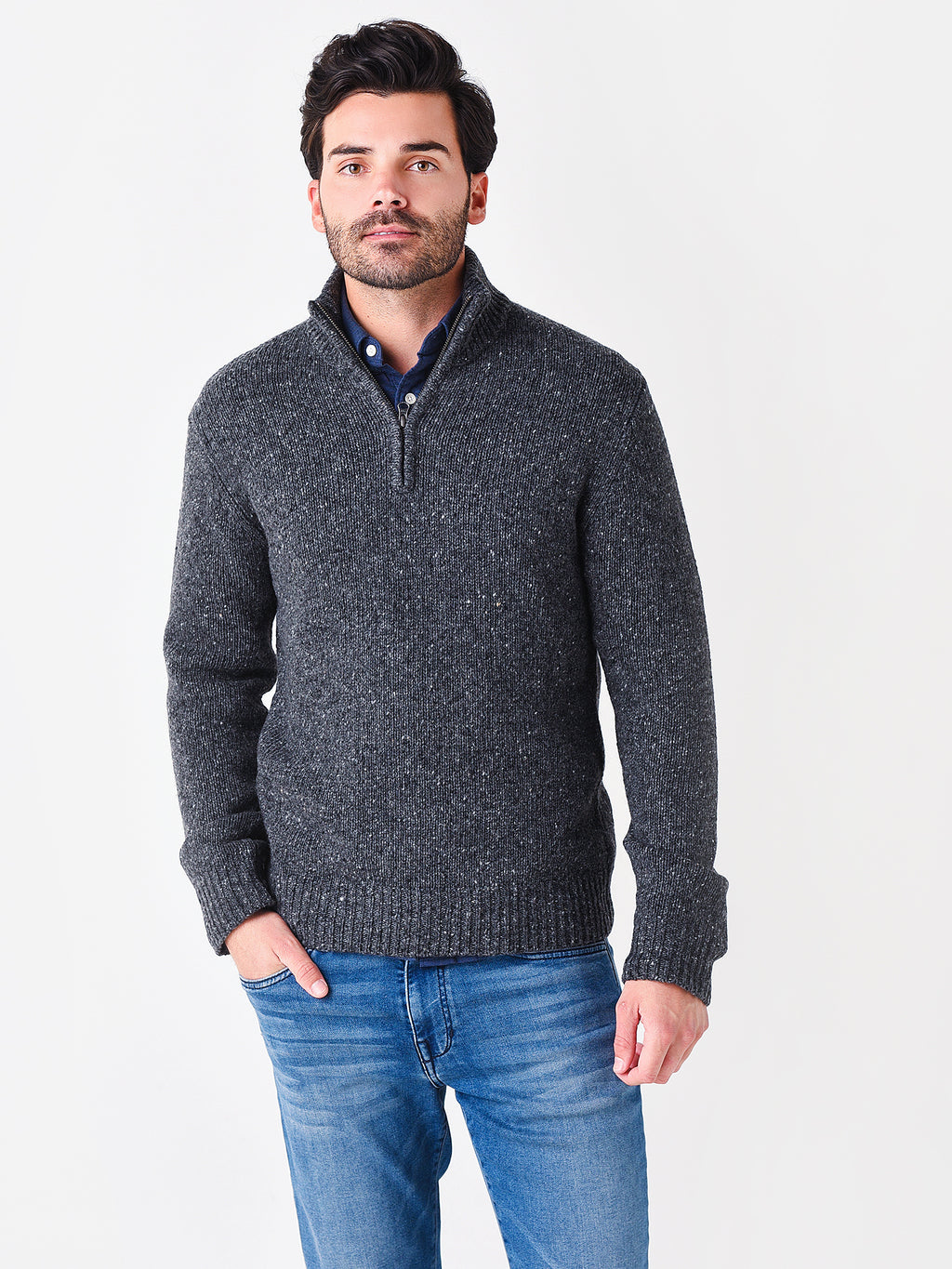 Hartford Men's Donnegal Trucker Men Knitted Pull-Over - Saint Bernard