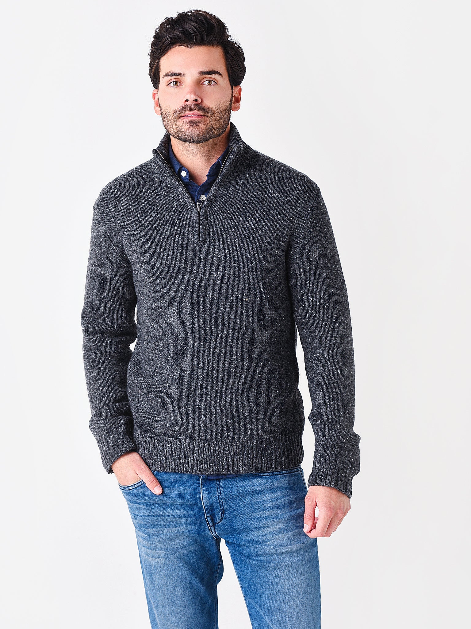 Hartford Men's Donnegal Trucker Men Knitted Pull-Over - Saint Bernard