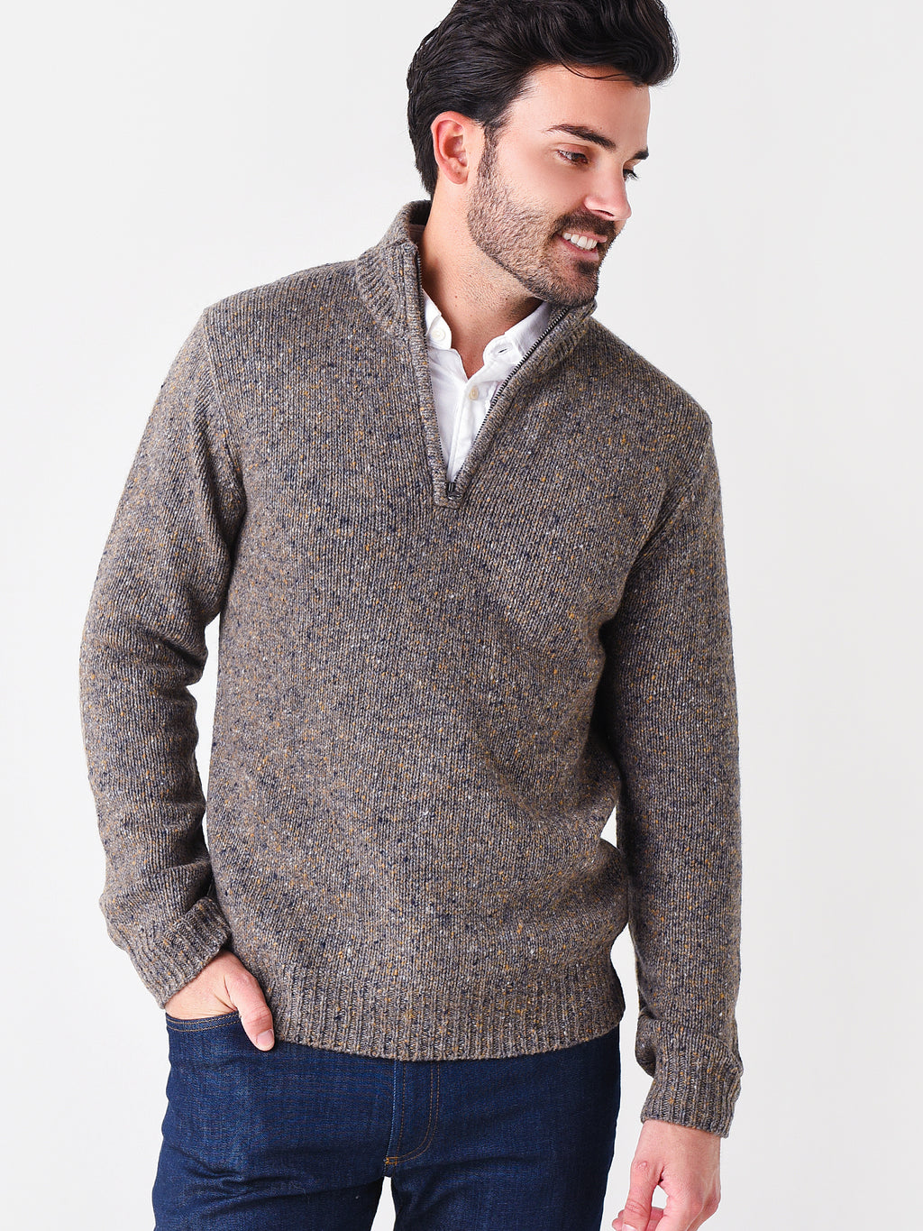 Hartford Men's Donnegal Trucker Men Knitted Pull-Over - Saint Bernard