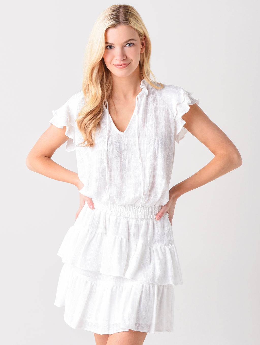 Lavender Brown Cotton Gauze Ruffle Sleeve Top - Saint Bernard