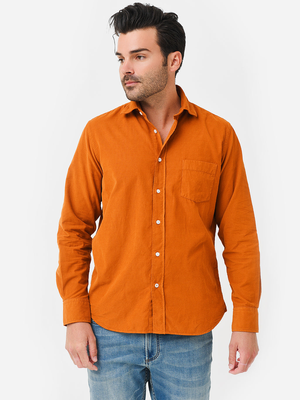 Hartford Men's Paul Pat Corduroy Button-Down Shirt - Saint Bernard
