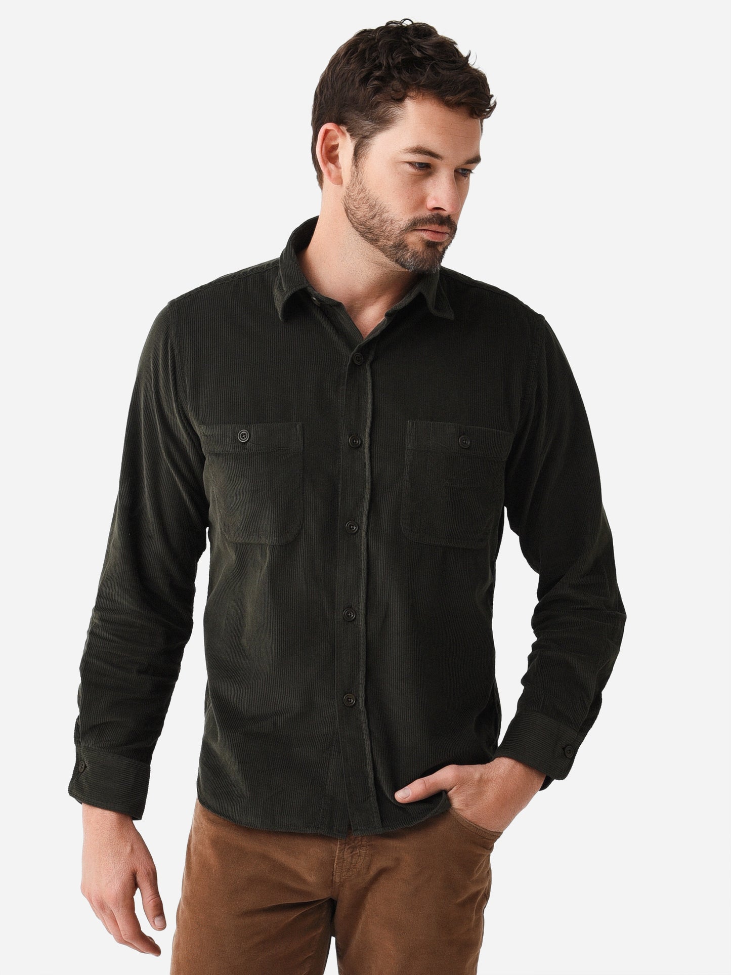 Hartford Men's Percey Pat Corduroy Overshirt - Saint Bernard
