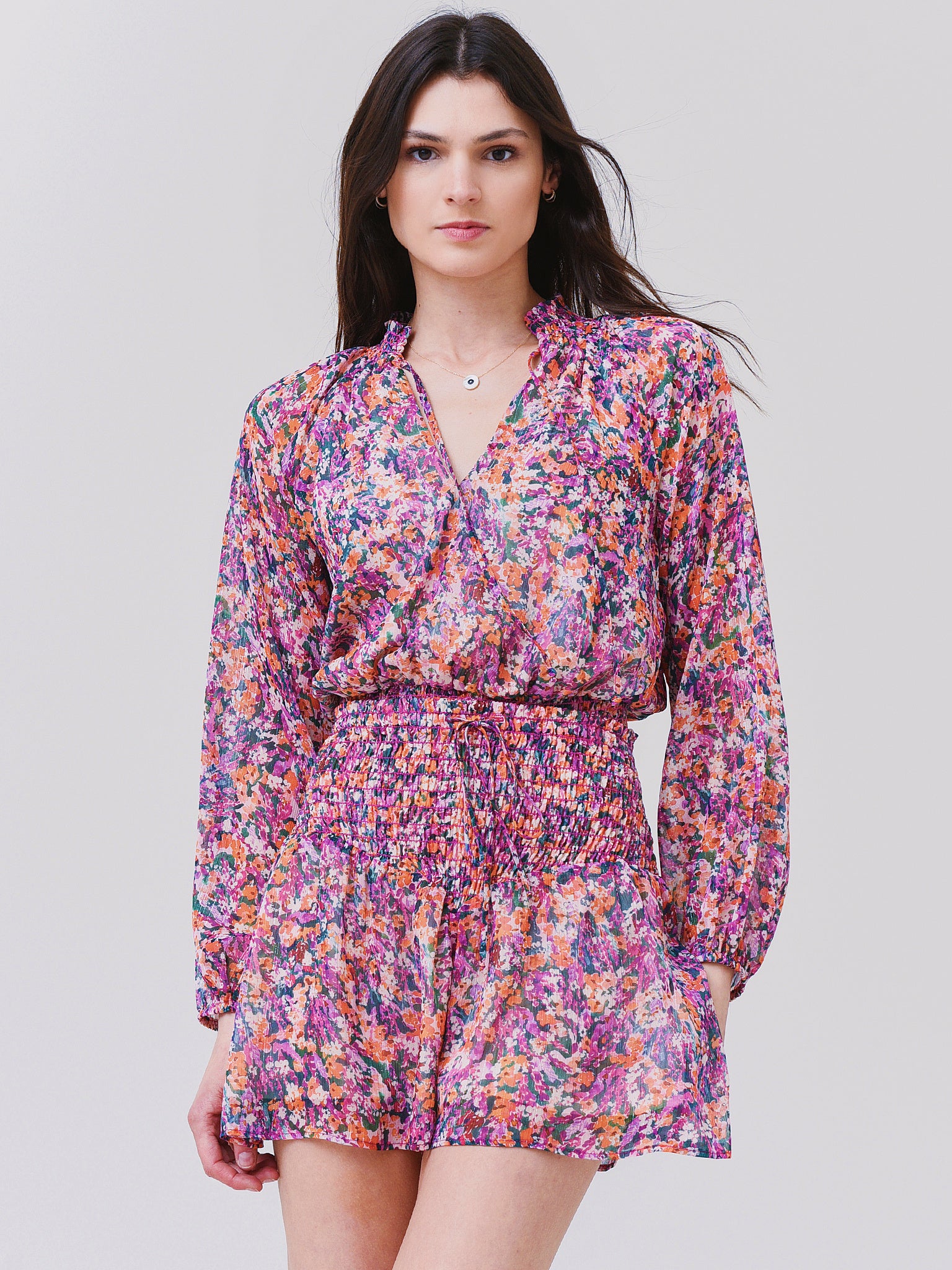 Lavender Brown Women's Ruffle Collar Blouse - Saint Bernard