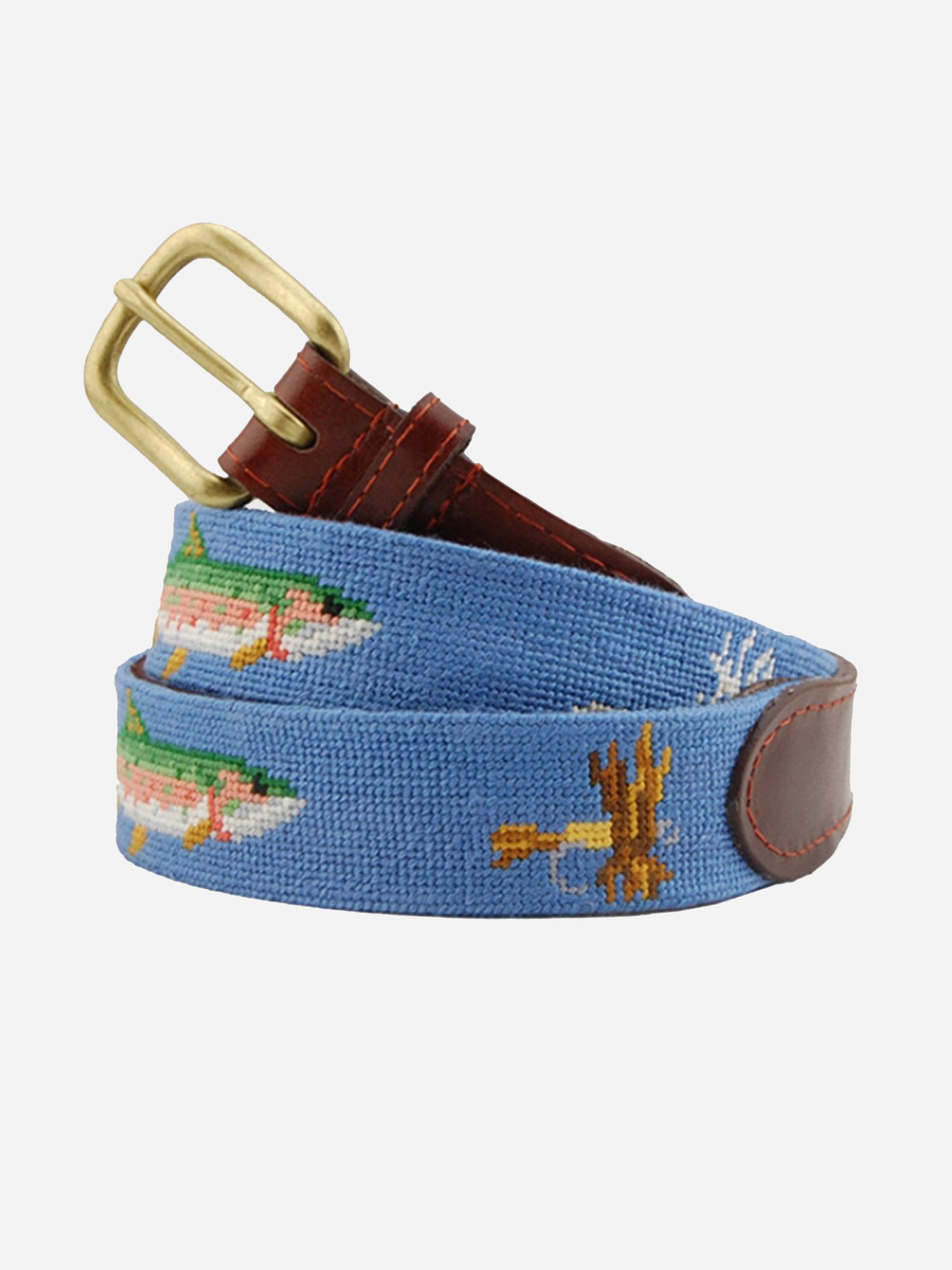 Smathers & Branson Men's Trout and Fly Needlepoint Belt - Saint Bernard