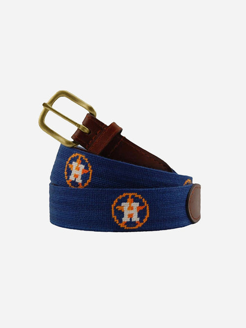 Smathers + Branson Men's Houston Astros Needlepoint Belt