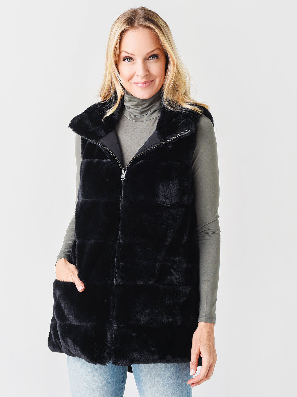Dylan Women's Fur Love Reversible Vest - Saint Bernard