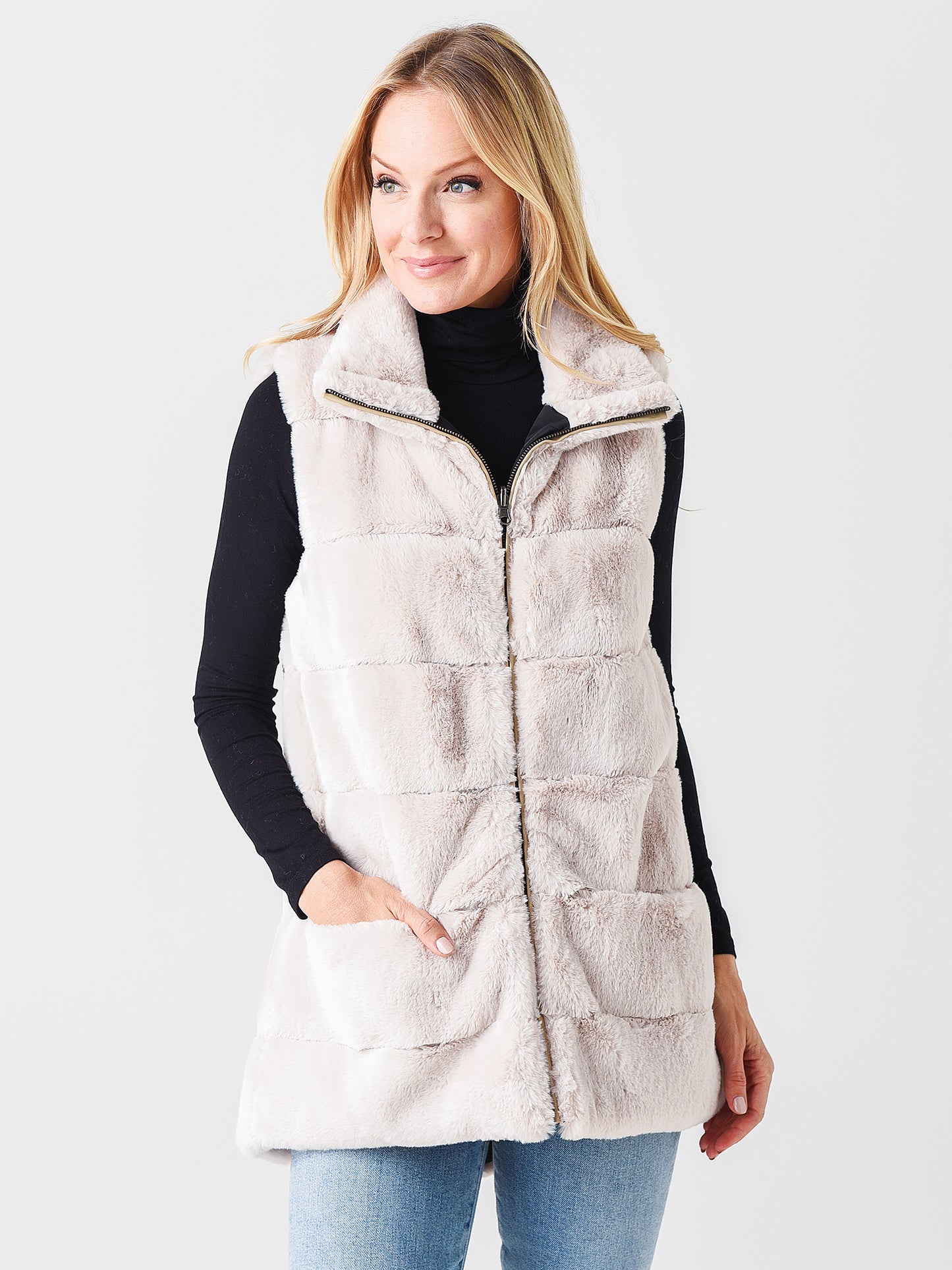 Dylan Women's Fur Love Reversible Vest - Saint Bernard