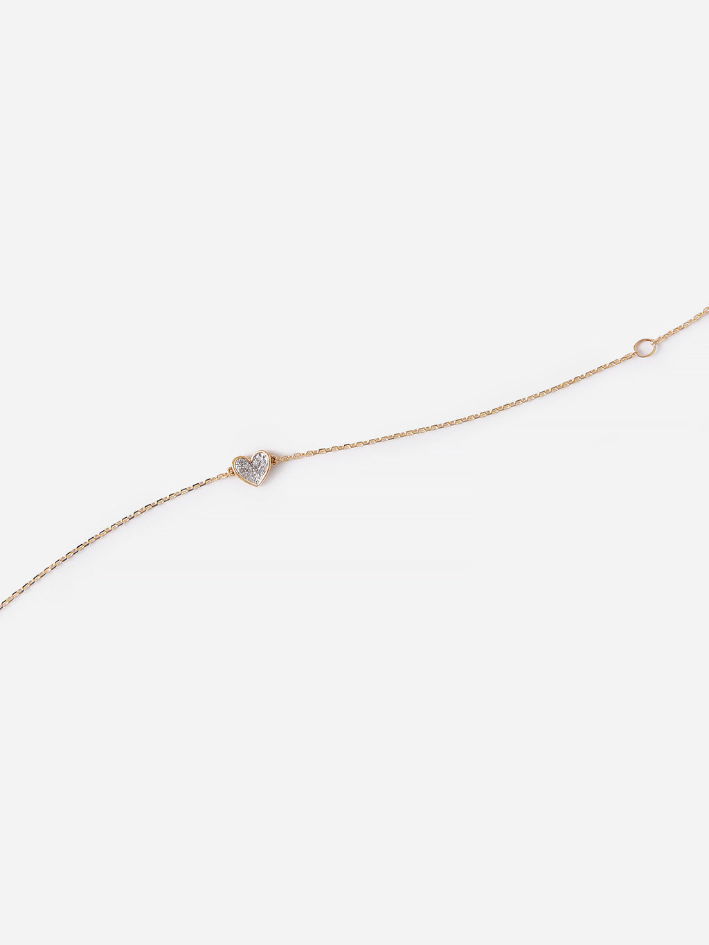 Adina Reyter Women's Super Tiny Pave Folded Heart Bracelet - Saint Bernard