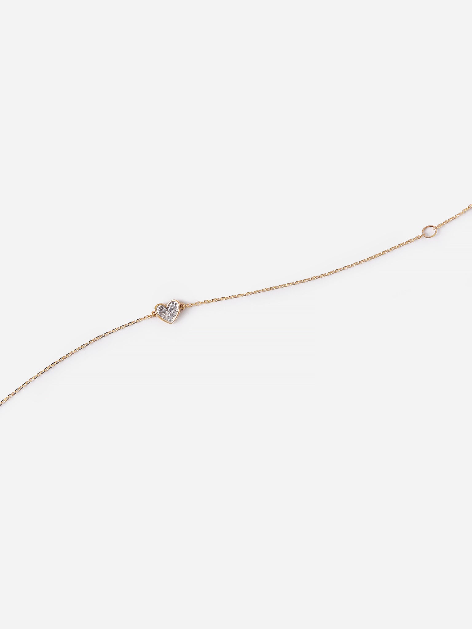 Adina Reyter Women's Super Tiny Pave Folded Heart Bracelet - Saint Bernard