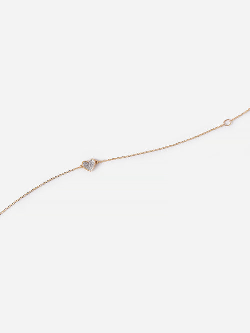 Adina Reyter Women's Super Tiny Pave Folded Heart Bracelet