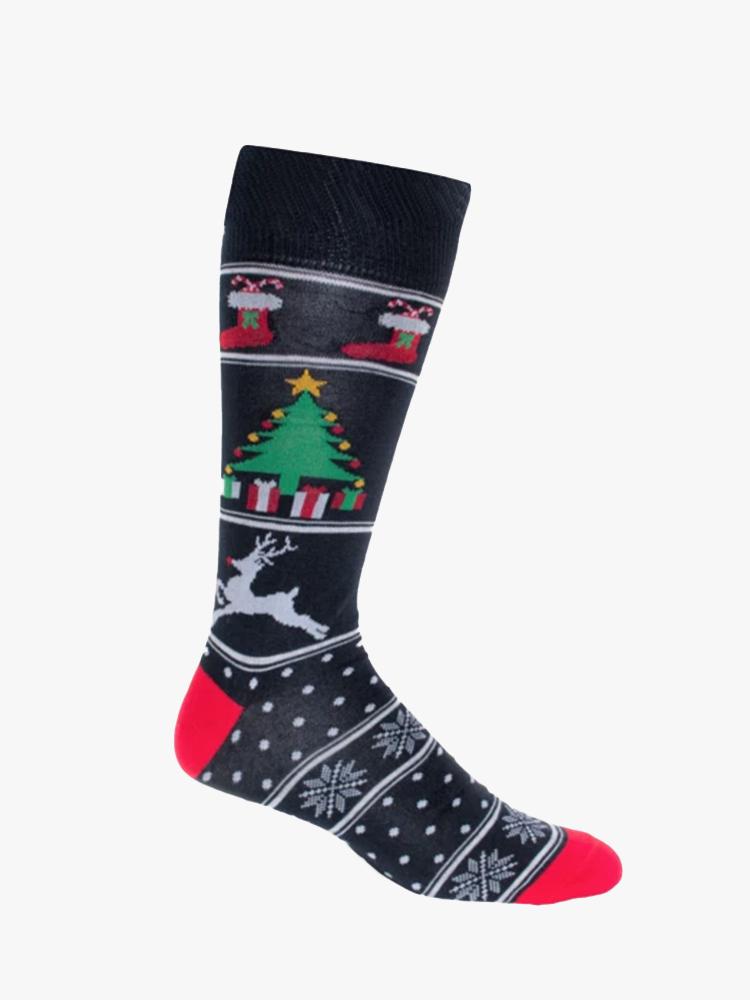 Byford Multi Motif X Mas Tree Socks - Saint Bernard