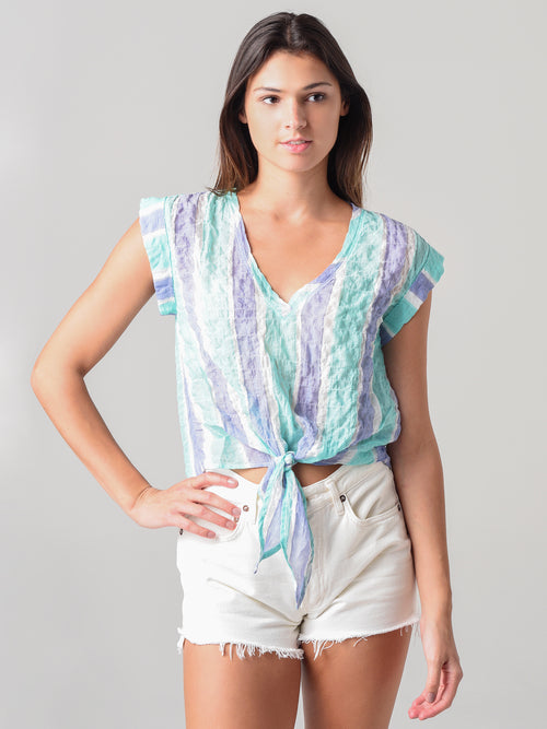 Bella Dahl Women's Tie Front V-Tee