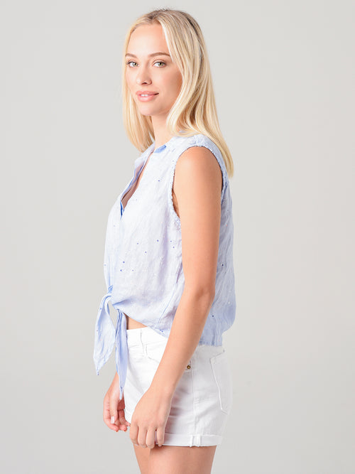 Bella Dahl Women's Tie Front Sleeveless Button-Down Shirt