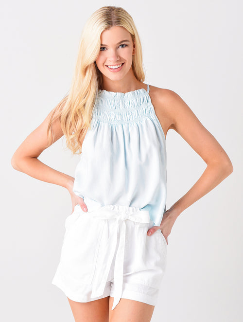 Bella Dahl Women's Smocked Neck Halter Top