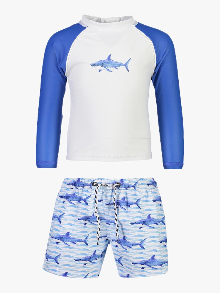 Snapper Rock Little Boys’ School Of Sharks Long Sleeve Swim Set