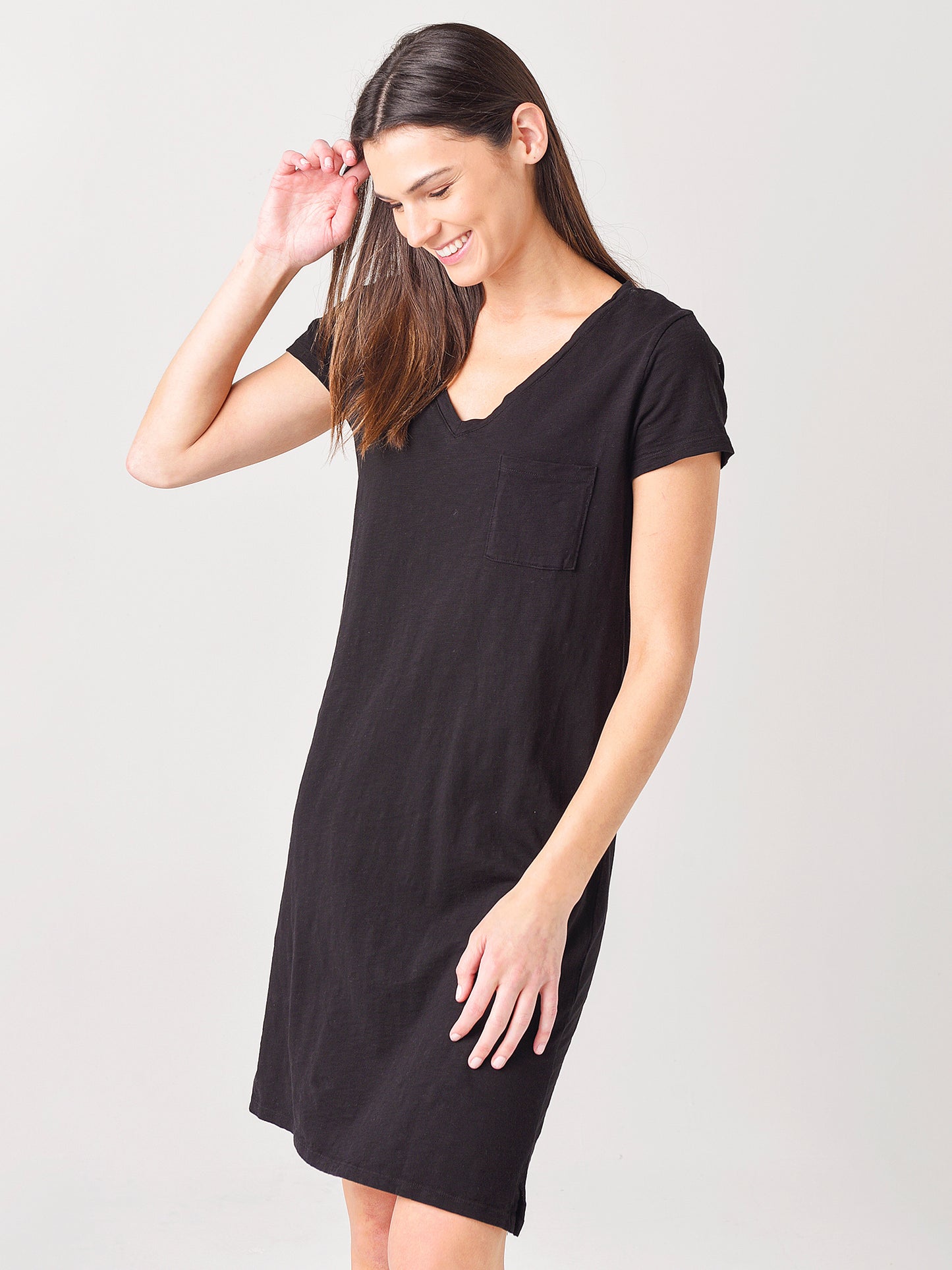 Dylan Women's Slub Boyfriend V-Tee Dress - Saint Bernard